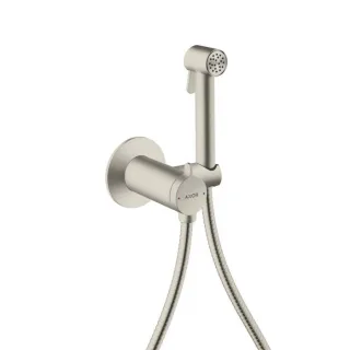 hansgrohe AXOR Bidette Showers Bidette Duschkopf 29242800 1 Strahlart rund für Mischwasser mit Duschkopfhalterung und Duschschlauch 1,25 m, Edelstahl Optic