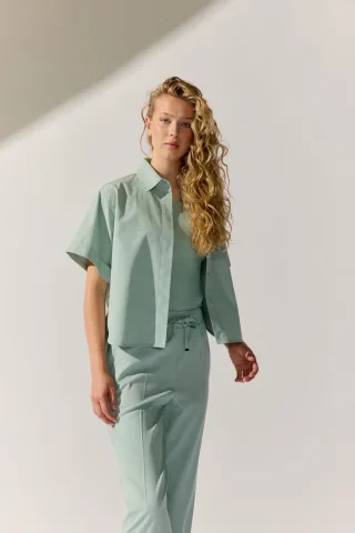 THE FASHION PEOPLE - Blouse solid sage mist - Gr. - 38