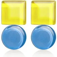 ALEXASCHA Paar Ohrstecker Geometrische Ohrringe aus Glas – farbenfroh & handgemacht