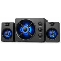 Tekoo 2.1 PC Lautsprecher System Holz, Bluetooth Subwoofer & RGB, USB PC-Lautsprecher 2.1 (Bluetooth, 6 W, Holzgehäuse für natürlichen Klang, RGB-Lichteffekte, Bluetooth)