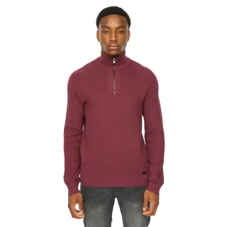 Duck and Cover - "Potenza" Pullover für Herren, mit kurzem Reißverschluss, Jerseyware (Rosinen)