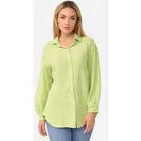 Worldclassca Hemdbluse Worldclassca Musselin Bluse Tunika Sommer Langarm Oberteil Einfarbig Neue Kollektion - Stilvolle und gemütliche Mode für Damen