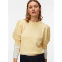 Vero Moda Rundhalspullover VMDOFFY 2/4 O-NECK PULLOVER GA NOOS Materialmix, regular fit