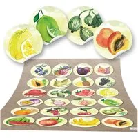 Logbuch-Verlag Aufkleber 3 x 24 runde Aufkleber OBST Küchenaufkleber Essen Deko Küche Aufkleber