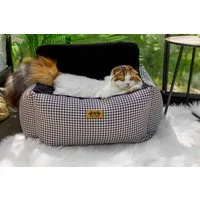 Elite Puppy Tierbett Hundeautositz für Hunde und andere Haustiere dreifache Sicherheit, Memory Schaum Autositz wasserdicht abnehmbarer bis 14kg 3 Größen