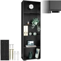 tectake Bücherregal Lexi, Holzregal Lexi 1-tlg., MDF, bodenschonende Kunststofffüße, vielseitig verwendbar