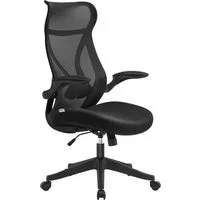 SONGMICS Bürostuhl, Schreibtischstuhl, ergonomische Rückenlehne, hochklappbare Armlehnen