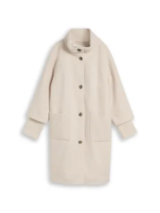 Tom Tailor - Plus Size - Bouclé Mantel im 2-in-1-Look cold beige - Gr. - 50