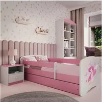 Raumhirsch Furniture Kinderbett 70x140, 80x160, 80x180 cm - Komplettset mit Matratze & Schublade (Bett für Mädchen, Einzelbett Kinder 2–12, mit Rausfallschutz & Lattenrost), verschiedene Farben & Designs