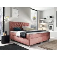 MIRJAN24 Boxspringbett Prowansja (mit Hauptmatratze, Topper), Doppelbett mit zwei Bettkästen für die Bettwäsche, Kopfteil