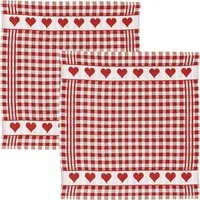 Kracht Geschirrtuch Frottier-Geschirrtuch 2er-Pack, Baumwolle Karo
