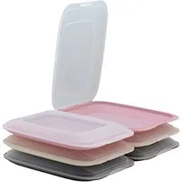 Engelland Frischhaltedose Aufschnittdosen, Kühlschrankbox, Kunststoff, (Vorteils-Set, 6-tlg., mit transparentem Deckel), stapelbar, platzsparend, Ordnung im Kühlschrank, Organizer, Stapelbox