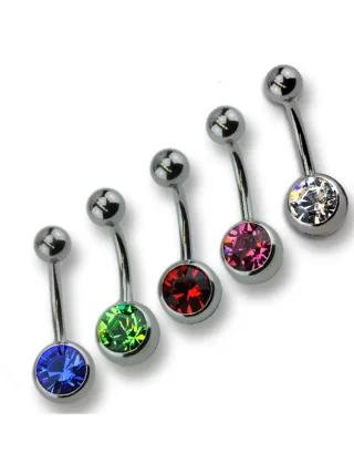 Zeeme Body Jewelry Piercing Set 5-teilig 316L CHS Swarovski Kristalle
