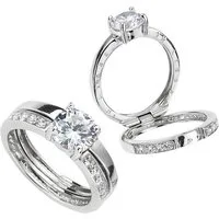 Firetti Fingerring Schmuck Geschenk Silber 925 Silberring Schriftzug innen: In Liebe, mit Zirkonia (synth)