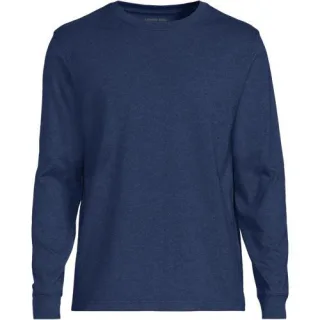 Super-T Langarm-Shirt, Classic Fit, Herren,  Blau, Baumwolle, by Lands' End