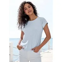 Vivance by Lascana Kurzarmshirt mit modischem Jacquard-Muster aus luftiger Qualität mit Viskose