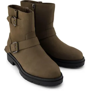 TOMS Ionie Moto Leder Damen Canteen Stiefel