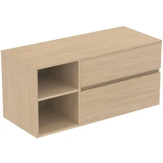Ideal Standard Waschtischunterschrank Finesse o.Ausschnitt 1202x505x558mm, 2 Auszüge Eiche weiss, E3 E3438US