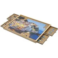 Bambelaa! Puzzlematte Puzzletisch 1000 Teile Holz mit 4 Schubladen Puzzlebrett Puzzle Board