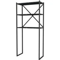 en.casa Badregal, Askersund Waschmaschinenregal 160x66x34cm Marmor-Optik, schwarz