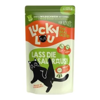 Lucky Lou Nassfutter Katze Adult Rind und Wildschwein 32x125 g