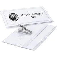 WEBBOMB Hinweisschild Namensschildhalter Kartenhalter Namensschilder mit Clip Ausweishüllen, (10 St)