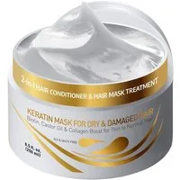 VITAMINS hair cosmetics Haarmaske Keratin – Intensive Haarkur mit Biotin, Kollagen & Ölen, 2-IN-1-HAARSPÜLUNG & HAARMASKE FÜR GLÄNZENDES, SEIDIGES HAAR, für trockenes & geschädigtes Haar