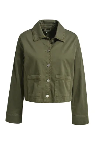 Milano Italy - jacket w/ collar & patched pockets khaki - Gr. - 36