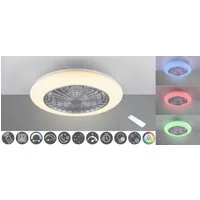 Reality Leuchten LED Deckenleuchte Stralsund Deckenventilator, Farbwechsel, Memoryfunktion, Nachtlichtfunktion, Timerfunktion, Ventilatorfunktion, LED fest integriert, Farbwechsler, warmweiß - kaltweiß, Deckenlampe, Ventilator 3 Stufen, Fernbed. Lich