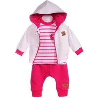 La Bortini Langarmshirt & Hose Kapuzenjacke Shirt und Hose Baby und Kinder Anzug 3Tlg elastisch, gestreift, 50 56 62 68 74 80 86 92 98