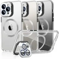 Vivitar Handyhülle iPhone 15 / iPhone 15 Pro / iPhone 15 Pro Max Hülle mit MagSafe, Integriertem 9H Kameraschutz, 9H Kamera-Ringständer, Transparent
