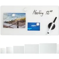 relaxdays Magnettafel Glas-Magnetboard Weiß, (6-tlg), 20 x 40 cm