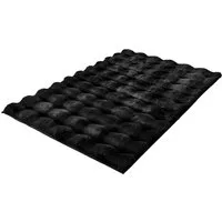 Kleine Wolke Badematte Cloud, Badvorleger, Badezimmer Teppich, Höhe 28 mm, rutschhemmend beschichtet, fußbodenheizungsgeeignet, Polyester, rechteckig, Badteppich, Uni Farben, Hoch-Tief Effekt, besonders weich