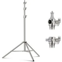 Neewer ST-300SS 3m Edelstahl Lichtständer, Schwerlast, Luftgefedert Lampenstativ (Höhenverstellbar 108-300 cm, für Videoleuchte Ringlicht Softbox)