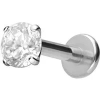PIERCINGLINE Piercing-Set Titan Labret mit Innengewinde EINGEFASSTER KRISTALL (Labrets, 1-tlg)