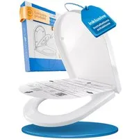 Lobenswerk WC-Sitz Toilettendeckel mit Absenkautomatik, Klodeckel, Klobrille, SoftClose, antibakteriell, UV-beständig, inkl. Installationsschablone