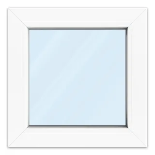 Fenster 50x50 cm, Kunststoff Profil aluplast IDEAL® 4000, Weiß, 500x500 mm, einteilig festverglast, 2-fach Verglasung, individuell konfigurieren