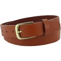 COLOGNEBELT Ledergürtel C16-PL 3 cm breiter Ledergürtel in Cognac mit Gürtelschnalle in Gold