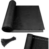 FIVMEN Balkonsichtschutz Zaunblende Schattiernetz Anthrazit Tennisblende Sichtschutz Windschutz Blende Sonnenschutz mit Kabelbinder für Garten, Balkon, 150 g/m² HDPE
