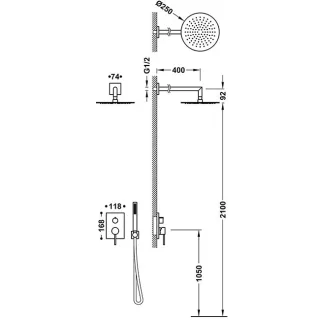Tres Bausatz 2 Wege Unterputz Einhebelmischer Rapid box für die Dusche , 06238004 06238004