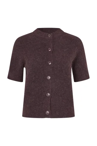 samsøe & samsøe - Kurzarm-Cardigan - Sanoura braun - Gr. - M