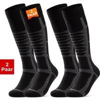 sockenkauf24 Skisocken Ski Strümpfe Herren & Damen Ski Socken lang Atmungsaktiv (2-Paar)