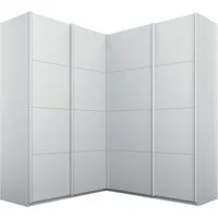 rauch Schwebetürenschrank Schrank Garderobe Eckkleiderschrank QUADRA Front in Dekor/Hochglanz (in den Höhen 210/229 cm, inkl. Soft-Close-Funktion) großer Eckschrank mit viel Stauraum, Maß 181x187 cm MADE IN GERMANY