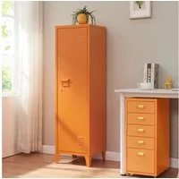 en.casa Spind »Kurikka« Einzelspind 137x38x38cm abschließbar Stahl Orange
