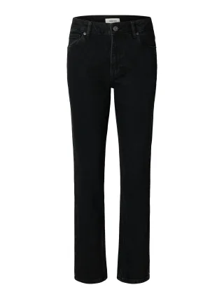 selected women - SLWSLIM BEA-KORI MW JEANS NOOS Black Denim - Gr. - 32