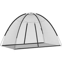 vidaXL Moskitonetz Moskito-Netzzelt Mongolisch 220 Schwarz 200x120x130 cm
