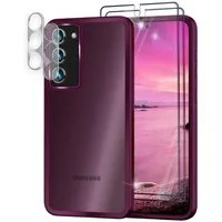 Nalia Smartphone-Hülle Samsung Galaxy S23 15,5 cm (6,1 Zoll), Hybrid Hülle Semi-Transparent Matt / 2x Display- & Kameraschutz / Case