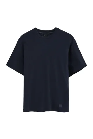 Kurzärmliges Cotolino-T-Shirt marineblau mit Polo Club Logo