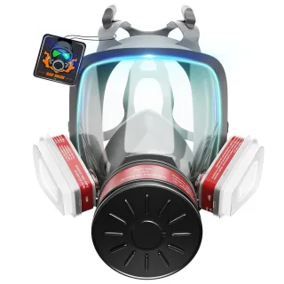 Gas Mask Survival Nuclear and Chemical Full Face Gas Mask with 40mm Activated Carbon Filter and 6001 Filter 6800 Respira