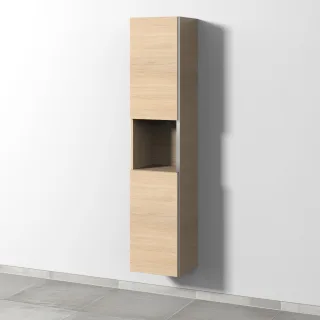 Sanipa 3way Hochschrank mit 2 Türen und 1 offenem Fach, Eiche-Nordic BR11448